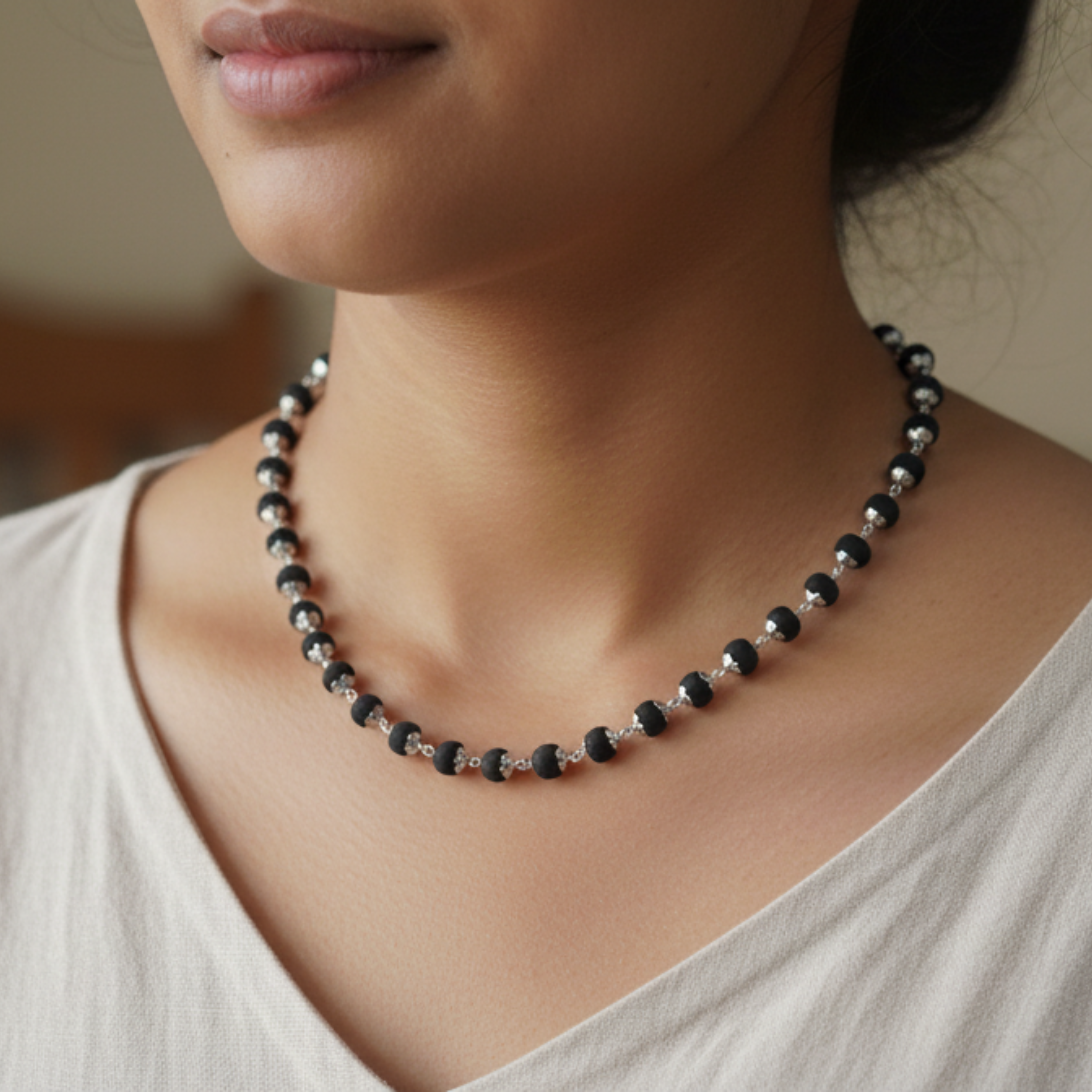 Ebony Mala - Karungali Malai (8mm)