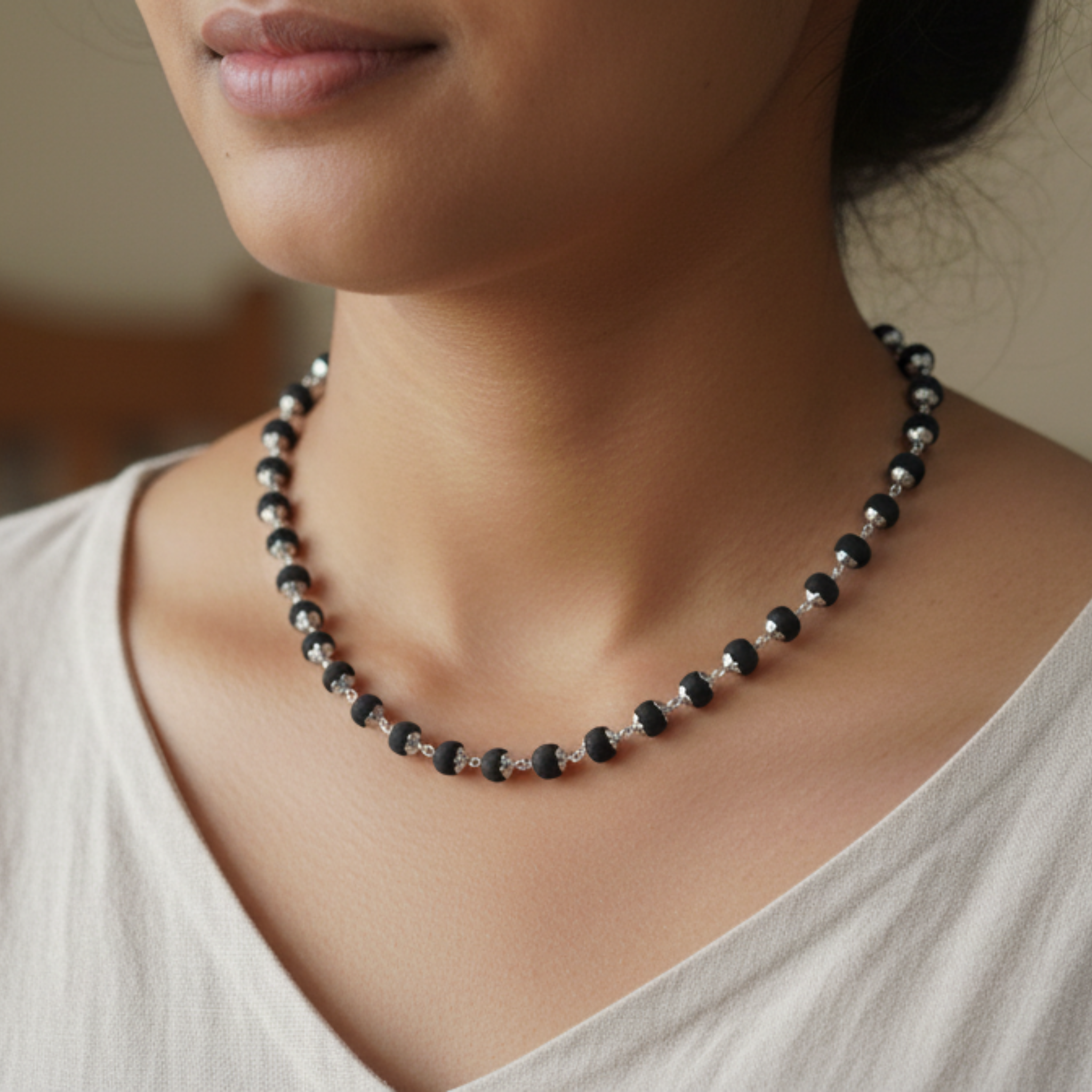 Ebony Mala - Karungali Malai (8mm)