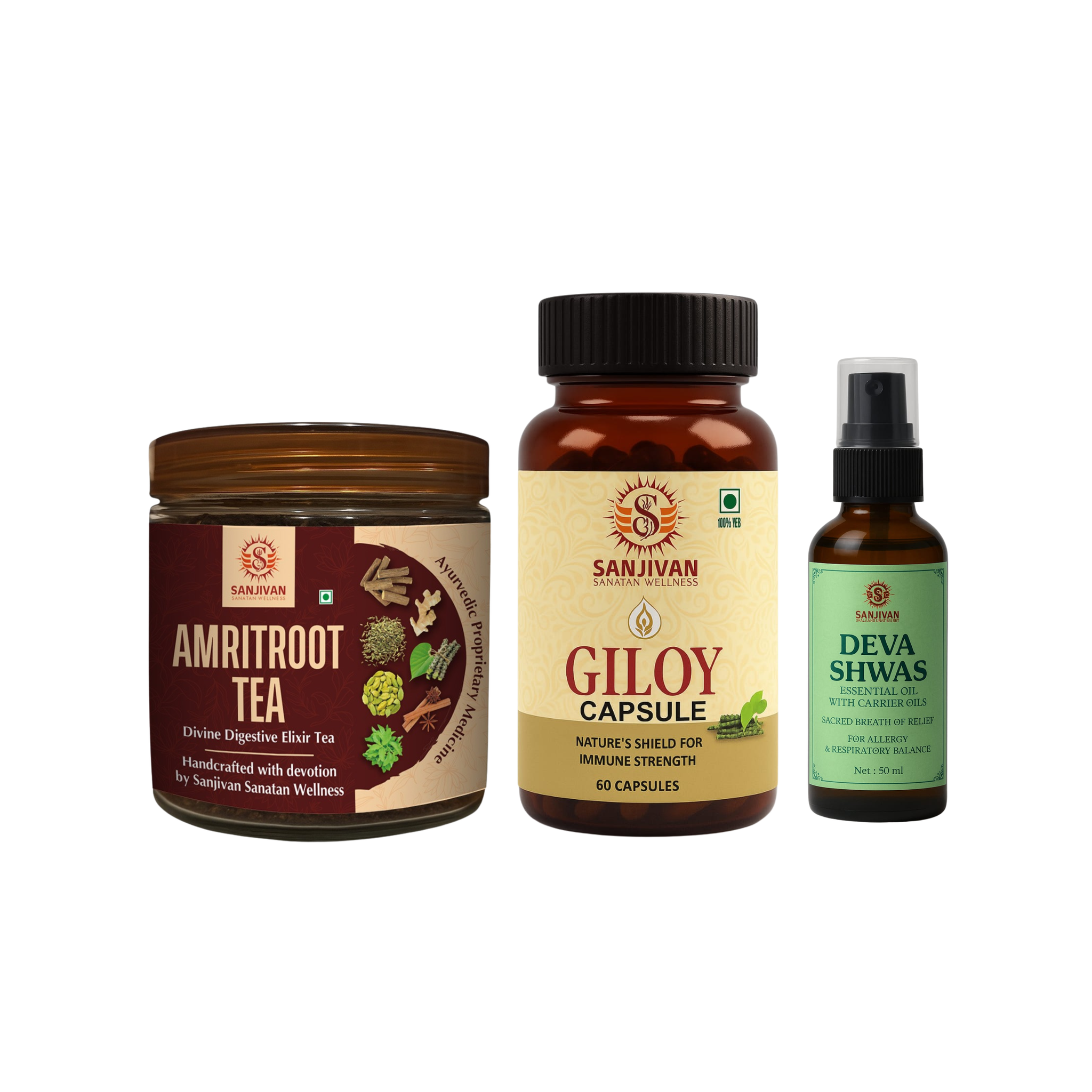 Sanjivan Sanatan Amrit Shwas Wellness Combo